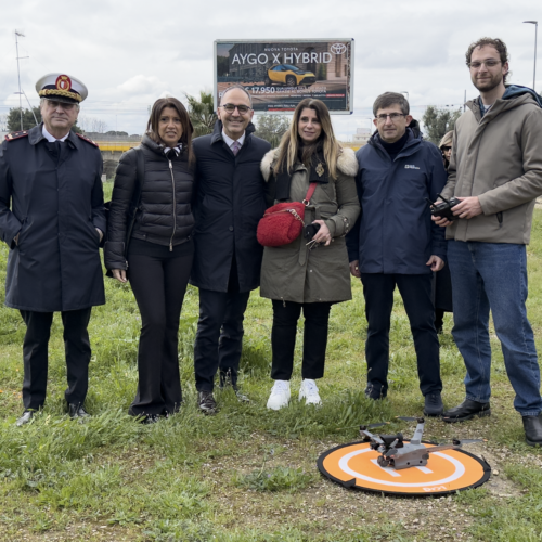 Piemontese alla presentazione del drone intelligente per il soccorso stradale