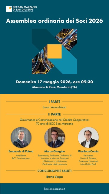 BCC SAN MARZANO CELEBRA I 70 ANNI DI ATTIVITÀ