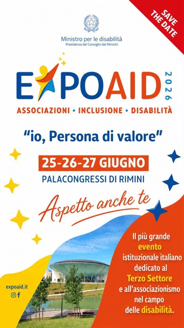 Cime di Rapa all'ExpoAid 2026: "Io, Persona di valore" a Rimini dal 25 al 27 giugno