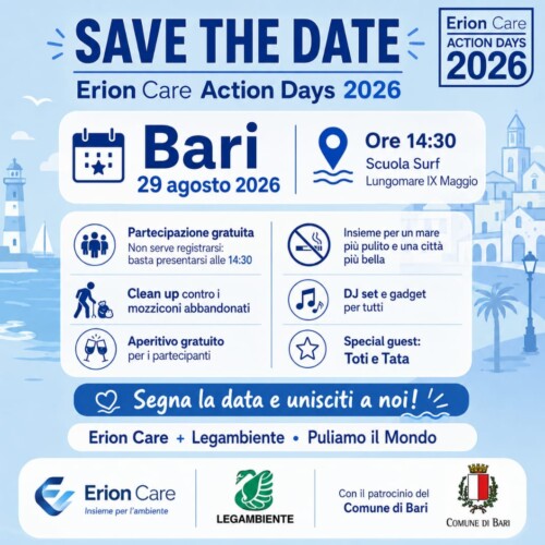 ERION CARE ACTION DAYS: SUL LUNGOMARE DI SAN GIROLAMO UNA GIORNATA DEDICATA ALLA CURA DELL’AMBIENTE