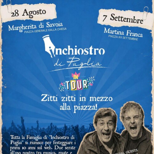 Inchiostro di Puglia compie dieci anni e festeggia «In Tour», tra le piazze e con Toti e Tata