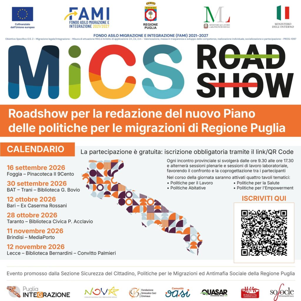 Parte il 16 settembre da Foggia il percorso partecipativo per il nuovo Piano regionale delle Politiche migratorie. L'assessora Miglietta: "Occasione per costruire insieme nuovi strumenti di accoglienza e integrazione"