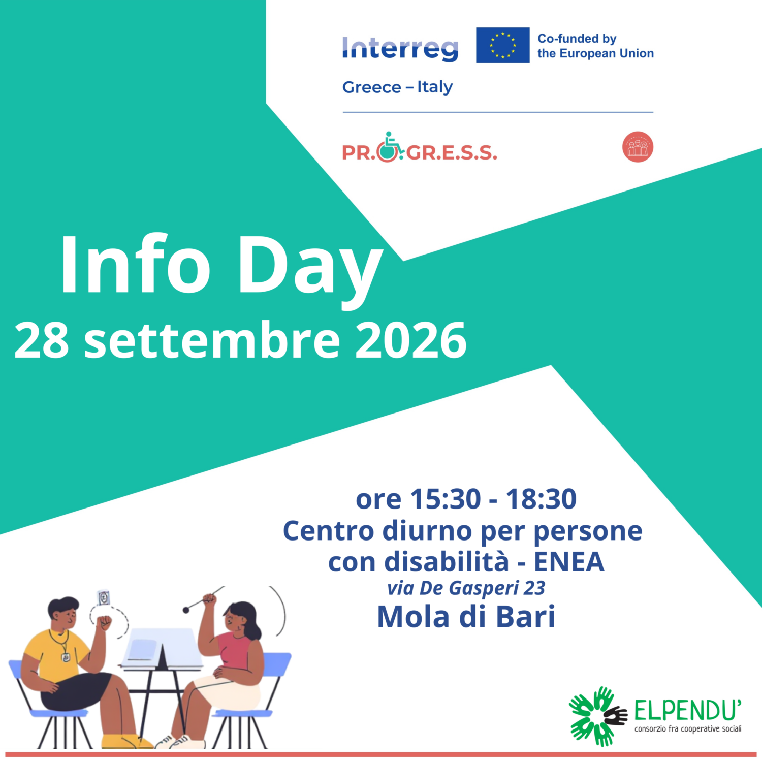 Progetto PR.O.GR.E.S.S. – Interreg: a Mola di Bari l’Infoday sull’inclusione lavorativa delle persone con disabilità lunedì 28 settembre ore 15:30