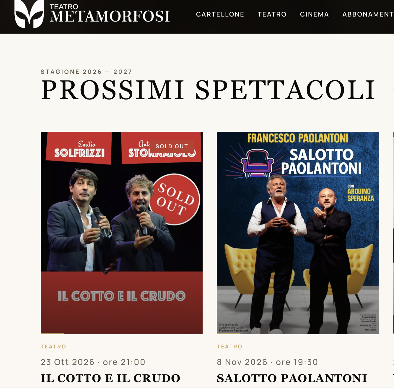 RUTIGLIANOteatro: presentata la stagione 2026/27 del Comune al Teatro Metamorfosi