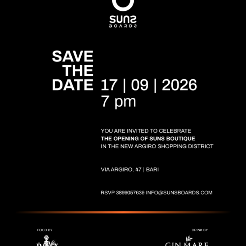 SUNS inaugura il nuovo flagship store di Bari e celebra il nuovo volto di Via Argiro
