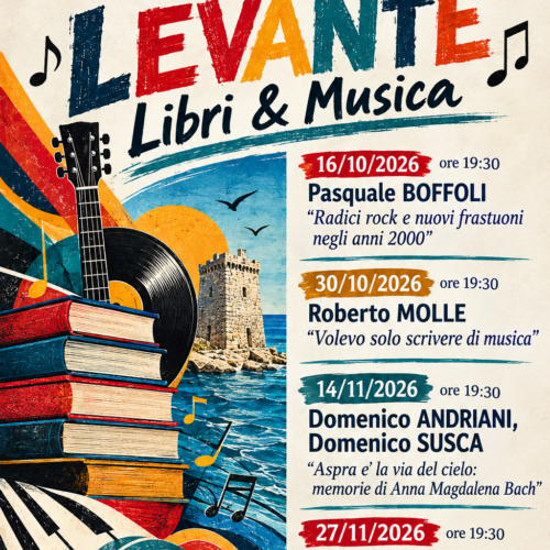 A Torre Pelosa LEVANTE – Libri & Musica dal 16 ottobre al 27 novembre 2026