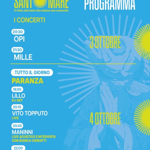 Le Feste di Santomare 2026: il 3 e il 4 ottobre a Torre a Mare la seconda tappa del progetto promosso dal Comune per sostenere le attività commerciali e valorizzare i quartieri costieri con spettacoli, musica e attività partecipate