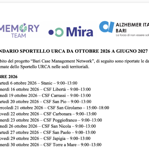 Supporto alle persone con disabilità e anziane non autosufficienti: programmati appuntamenti mensili dello sportello URCA nei Centri Servizi per le Famiglie fino a giugno 2027